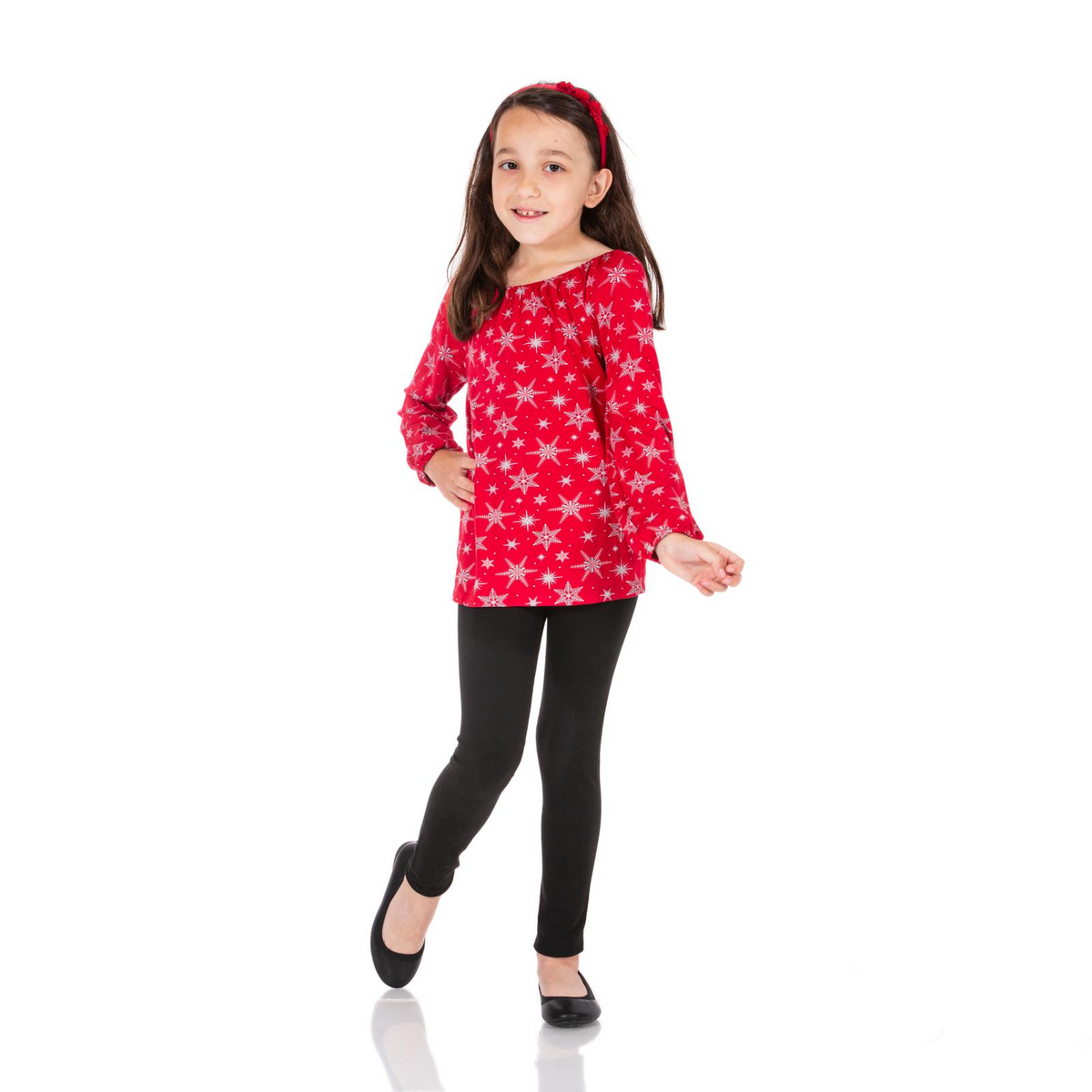 Kickee Winter Celebrations '22 Crimson Snowflakes Let Them Be Little, A Baby & Children's