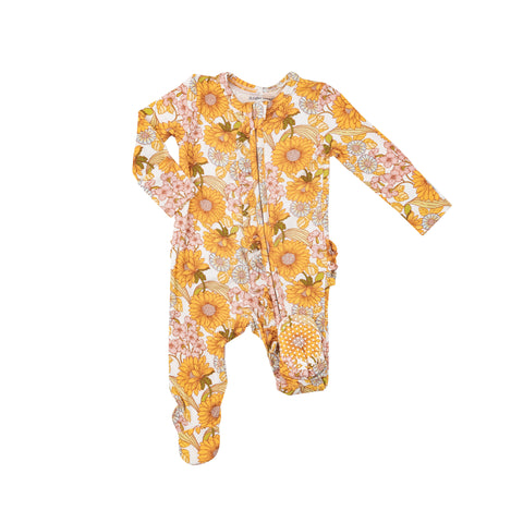 Angel Dear 2 Way Ruffle Zipper Footie - Sunflower Child - Let Them Be Little, A Baby & Children's Clothing Boutique