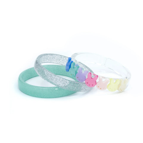 Lilies & Roses Bangle Set - Multi Bunnies Satin - Let Them Be Little, A Baby & Children's Clothing Boutique