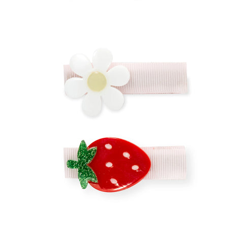 Lilies & Roses Alligator Clip - Strawberry Flower - Let Them Be Little, A Baby & Children's Clothing Boutique