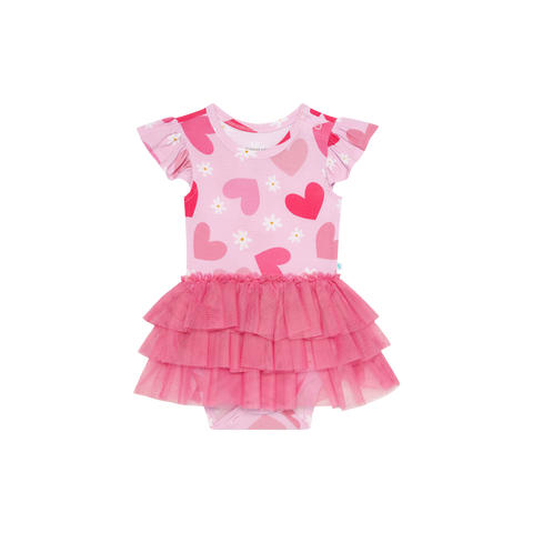 Posh Peanut Ruffled Cap Sleeve  Tulle Skirt Bodysuit - Daisy Love - Let Them Be Little, A Baby & Children's Clothing Boutique