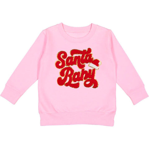 Sweet Wink Long Sleeve Patch Sweatshirt - Santa Baby - Let Them Be Little, A Baby & Children's Clothing Boutique