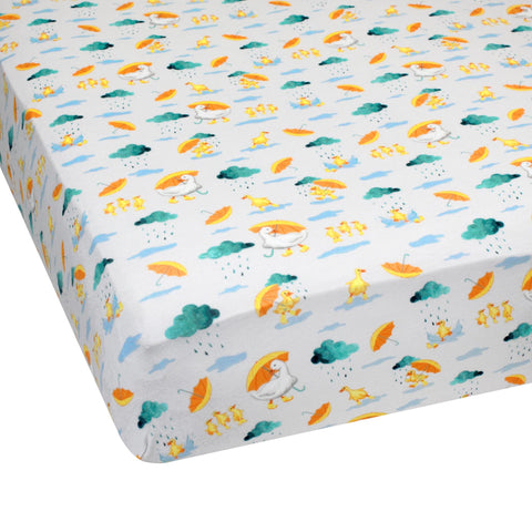 Free Birdees Crib Sheet - Playing in the Rain Duckies - Let Them Be Little, A Baby & Children's Clothing Boutique