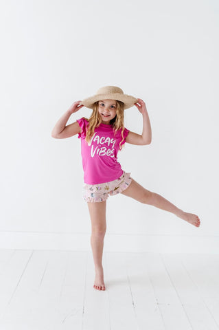 KiKi + Lulu Flutter Sleeve Graphic Tee and Ruffle Shorts Set - Seashells (That’s What Sea Said) - Let Them Be Little, A Baby & Children's Clothing Boutique
