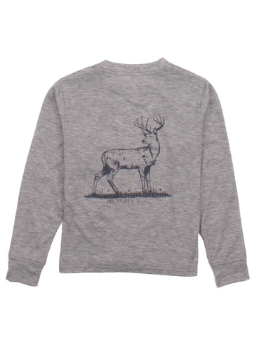 Properly Tied Long Sleeve Portland Pocket Tee - Whitetail Heather Grey - Let Them Be Little, A Baby & Children's Clothing Boutique