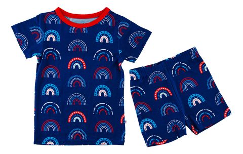 Birdie Bean Short Sleeve w/ Shorts 2 Piece PJ Set - Anthem - Let Them Be Little, A Baby & Children's Clothing Boutique