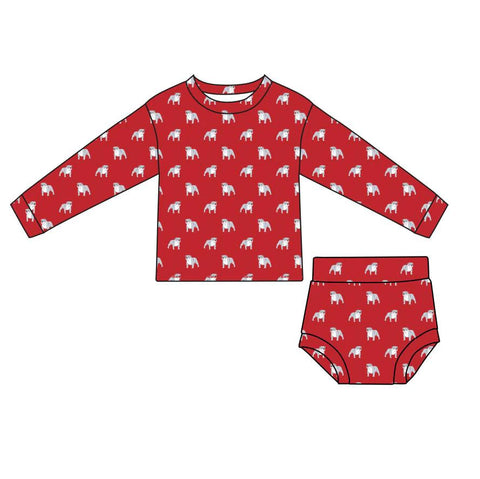 Southern Slumber Bamboo Sweatshirt Set - Red Bulldog - Let Them Be Little, A Baby & Children's Clothing Boutique