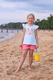 Trotter Street Kids Ruffle Sleeve Applique Shorts Set - Sand Castle - Let Them Be Little, A Baby & Children's Clothing Boutique