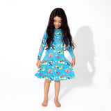 Bellabu Bear Girls Long Sleeve Dress - PAW Patrol Mighty Movie Mighty Pups PRESALE - Let Them Be Little, A Baby & Children's Clothing Boutique