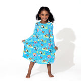 Bellabu Bear Girls Long Sleeve Dress - PAW Patrol Mighty Movie Mighty Pups PRESALE - Let Them Be Little, A Baby & Children's Clothing Boutique