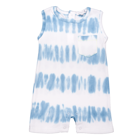 Baby Noomie Sleeveless Romper - Blue Stripes Tie Dye - Let Them Be Little, A Baby & Children's Clothing Boutique