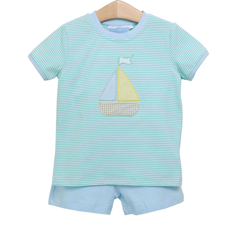 Trotter Street Kids Shorts Set - Sailboat - Let Them Be Little, A Baby & Children's Clothing Boutique