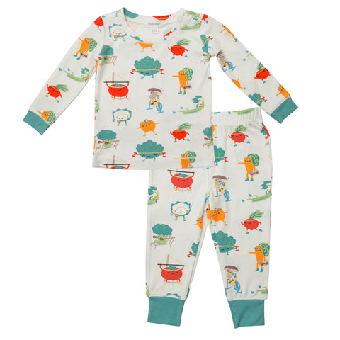 Angel Dear 2 Piece PJ Set - Veggie Aerobics - Let Them Be Little, A Baby & Children's Clothing Boutique