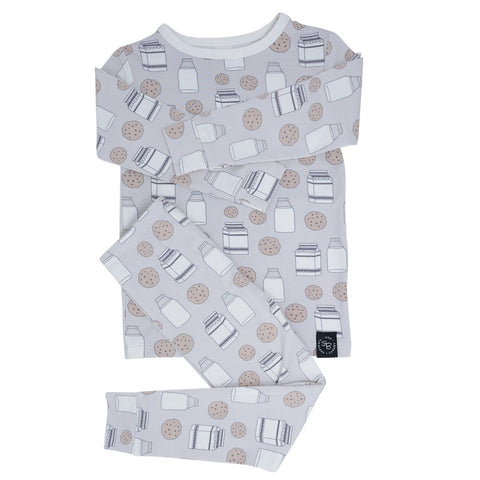 Sweet Bamboo Long Sleeve 2 Piece PJ Set - Milk & Cookies - Let Them Be Little, A Baby & Children's Boutique