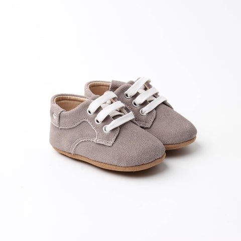 Emerson & Friends Leather Mocc Shoes - Grey - Let Them Be Little, A Baby & Children's Boutique
