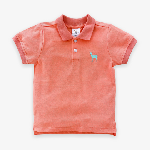 Velvet Fawn Mack Polo - Coral/Shell - Let Them Be Little, A Baby & Children's Clothing Boutique