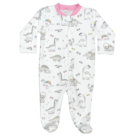 Baby Noomie Zipper Footie - Rainbow Dinos - Let Them Be Little, A Baby & Children's Clothing Boutique