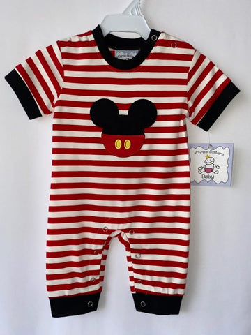 Three Sisters Appliqué Romper - Mouse - Let Them Be Little, A Baby & Children's Clothing Boutique