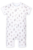 Feather Baby Henley Romper - Safari on White - Let Them Be Little, A Baby & Children's Boutique