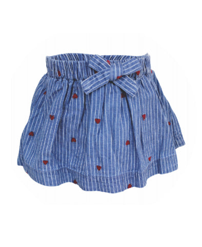 Blu & Blue Itsy Stripe Heart Denim Skirt - Let Them Be Little, A Baby & Children's Boutique