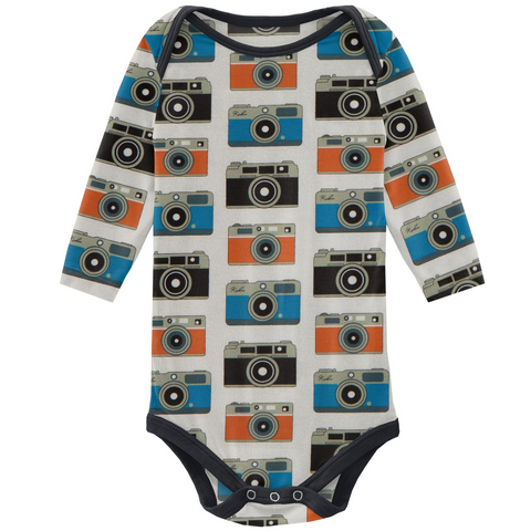 Kickee Pants Printed Long Sleeve One Piece - Mom's Camera - Let Them Be Little, A Baby & Children's Clothing Boutique