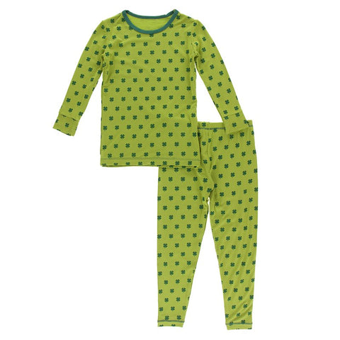 KicKee Pants Print Long Sleeve Printed Pajama Set – Meadow Clover - Let Them Be Little, A Baby & Children's Boutique