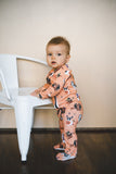 Velvet Fawn Zipper Footie - HOWL-O-WEEN (ORANGE) - Let Them Be Little, A Baby & Children's Clothing Boutique