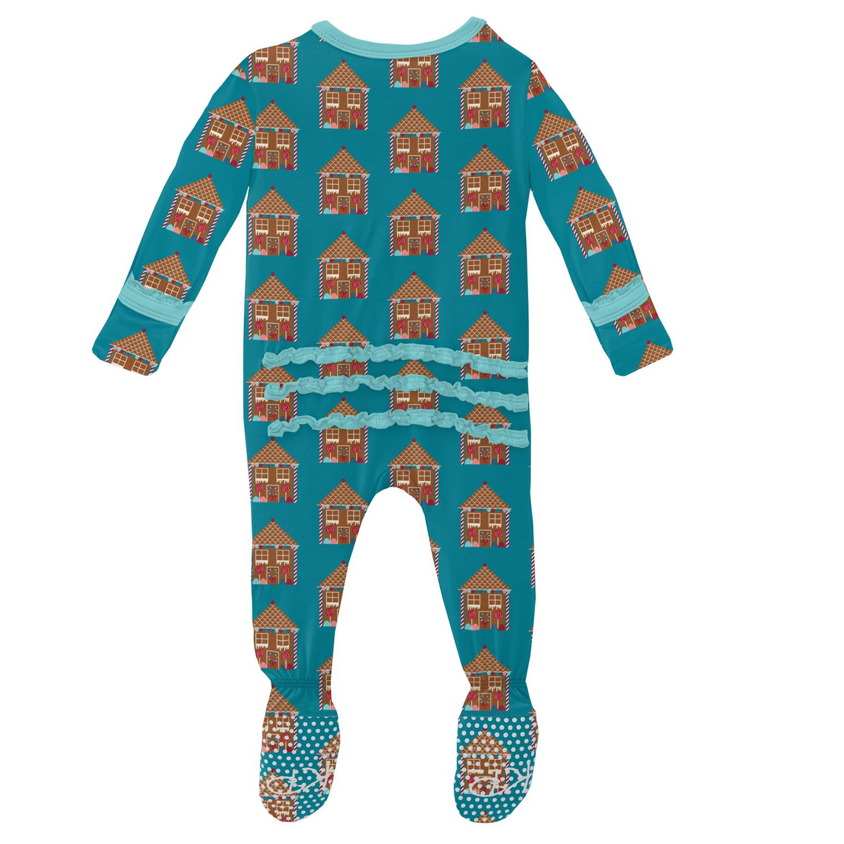 Kickee Pants Muffin Ruffle Zipper Footie Bay Gingerbread Let Them Be Little, A Baby