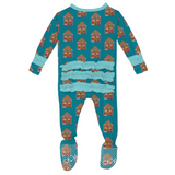 Kickee Pants Classic Ruffle Zipper Footie - Bay Gingerbread - Let Them Be Little, A Baby & Children's Clothing Boutique