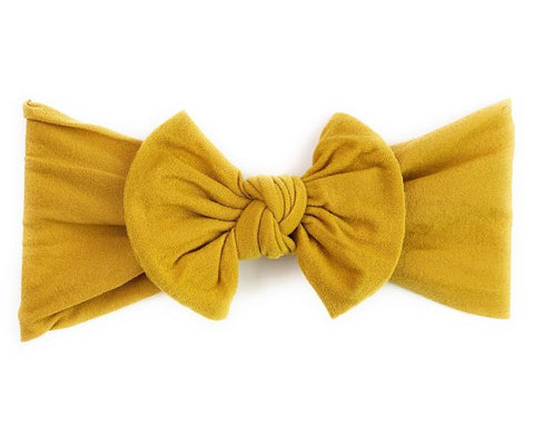 Baby Wisp Nylon Bow -  Mustard - Let Them Be Little, A Baby & Children's Boutique