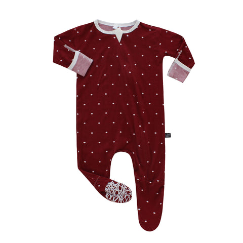 Peregrine Kidswear Bamboo Footed Sleeper - Winter Polkadot - Let Them Be Little, A Baby & Children's Boutique