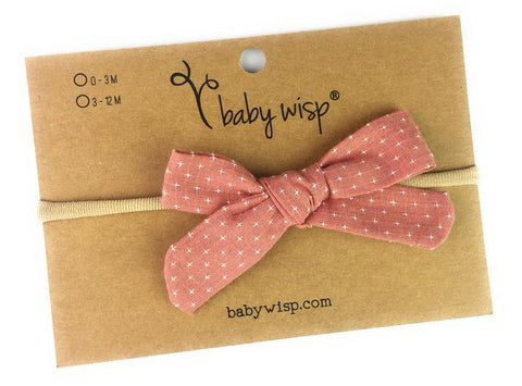 Baby Wisp Hand Tied Starlite Bow - Dusty Rose - Let Them Be Little, A Baby & Children's Boutique