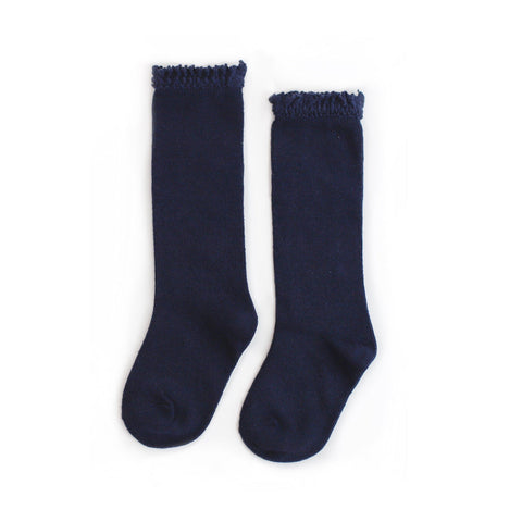 Little Stocking Co. Lace Top Knee Highs - Navy - Let Them Be Little, A Baby & Children's Clothing Boutique