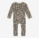 Posh Peanut Long Sleeve Ruffled Romper - Lana Leopard - Let Them Be Little, A Baby & Children's Boutique