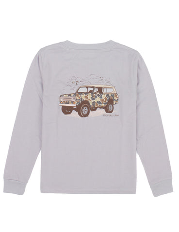 Properly Tied Long Sleeve Signature Tee - Camo Truck - Let Them Be Little, A Baby & Children's Clothing Boutique