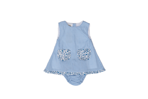 The Oaks Apparel Bloomer Set - Alexander Blue Floral - Let Them Be Little, A Baby & Children's Clothing Boutique