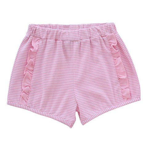 Trotter Street Kids Hadley Ruffle Shorts - Light Pink Stripe - Let Them Be Little, A Baby & Children's Clothing Boutique