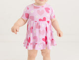 Posh Peanut Short Sleeve Ruffled Bodysuit Dress - Daisy Love - Let Them Be Little, A Baby & Children's Clothing Boutique