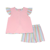 Lullaby Set Angel Short Set - Playful Pink, Rainbow PRESALE - Let Them Be Little, A Baby & Children's Clothing Boutique