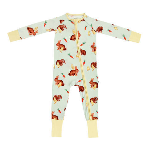 Hanlyn Collective Zip Rompsie w/ Convertible Foot - Smooth Hoperator (Easter) - Let Them Be Little, A Baby & Children's Clothing Boutique