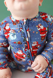 Posh Peanut Ruffled Zipper Footie - Santa Clause - Let Them Be Little, A Baby & Children's Clothing Boutique