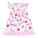 Magnolia Baby Bamboo Printed Ruffle Flutters Dress - Sweet Valentine - Let Them Be Little, A Baby & Children's Clothing Boutique