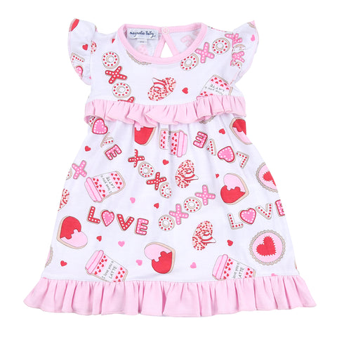 Magnolia Baby Bamboo Printed Ruffle Flutters Dress - Sweet Valentine