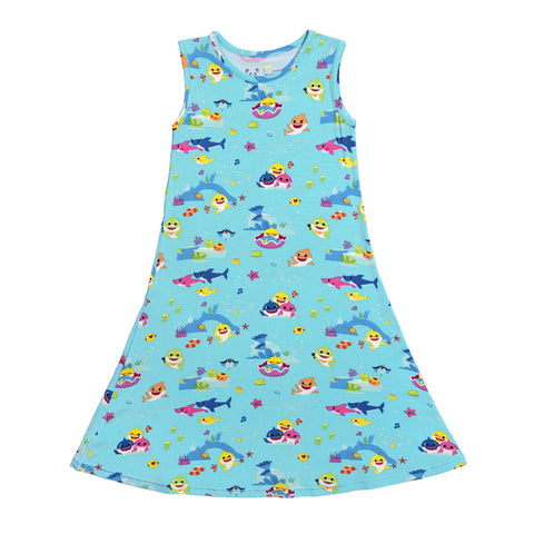 Bellabu Bear Girls Sleeveless Dress - Baby Shark - Let Them Be Little, A Baby & Children's Clothing Boutique