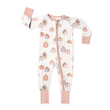 Sweet P Baby Co. Convertible Zip Romper - Pink Whimsy Pumpkins - Let Them Be Little, A Baby & Children's Clothing Boutique