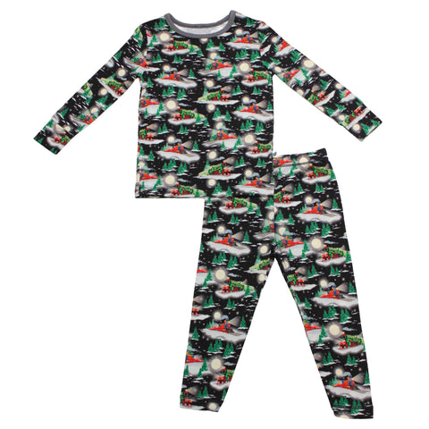 Free Birdees Long Sleeve Pajama Set - Magical Midnight Express Trains - Let Them Be Little, A Baby & Children's Clothing Boutique