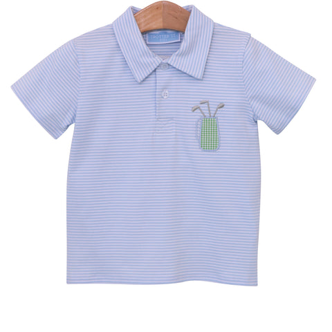 Trotter Street Kids Short Sleeve Applique Polo Shirt - Golf - Let Them Be Little, A Baby & Children's Clothing Boutique