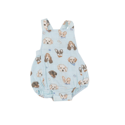 Angel Dear Muslin Sunsuit - Vintage Puppy Faces Retro - Let Them Be Little, A Baby & Children's Clothing Boutique