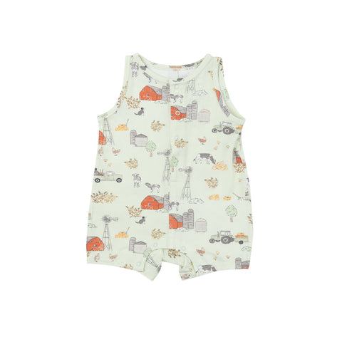 Angel Dear Bamboo Shortie Romper - Hay Farmer - Let Them Be Little, A Baby & Children's Clothing Boutique