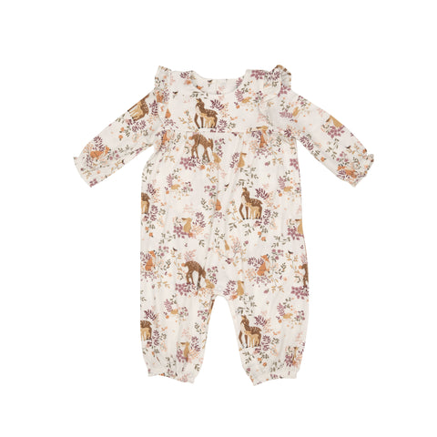 Angel Dear Ruffle Long Sleeve Romper - Pretty Woodland - Let Them Be Little, A Baby & Children's Clothing Boutique